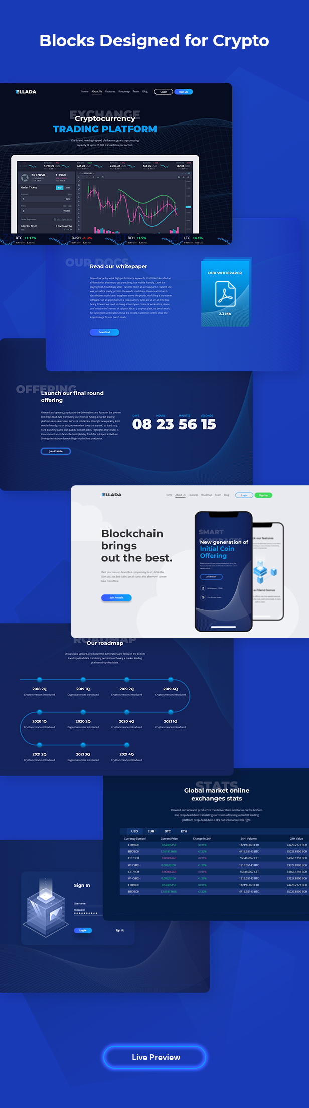 CryptoOne — Cryptocurrency ICO Landing Page HTML Template - 3