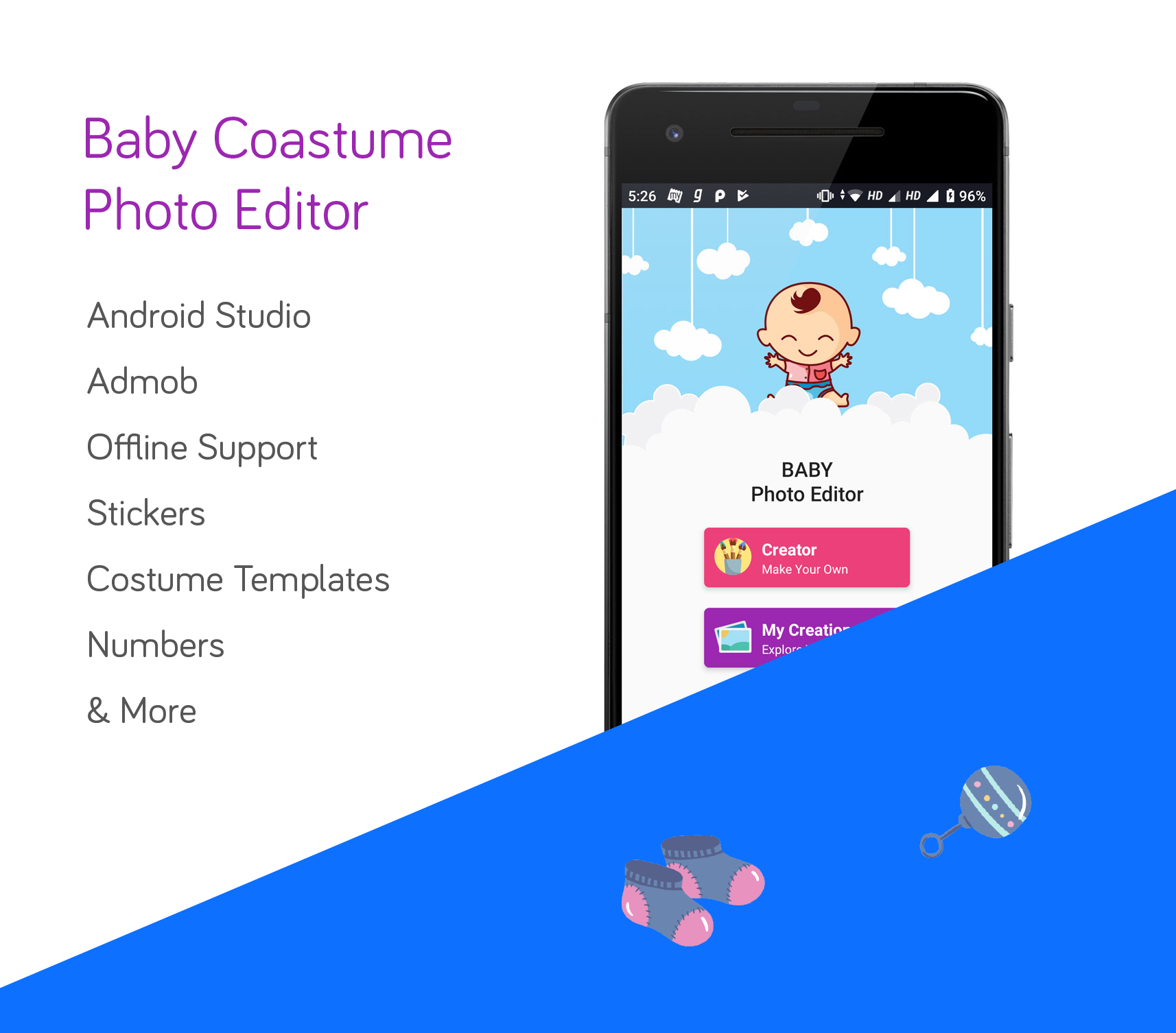 Baby Costume Photo Editor | Templates, Stickers, Numbers, Brush & More | Admob Integrated - 2