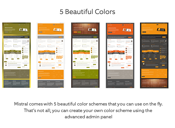 Mistral Joomla Template is built with 5 attractive colors