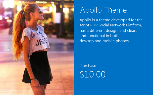 Apollo Theme for PHP Social Network Plataform - 2