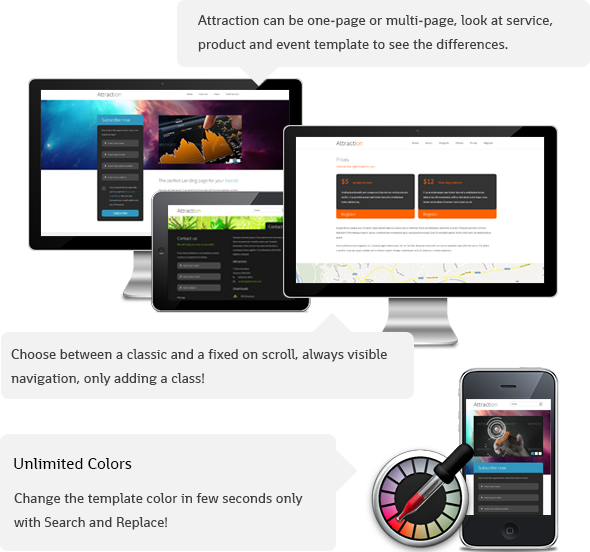 Attraction - Responsive Landing Page - 1