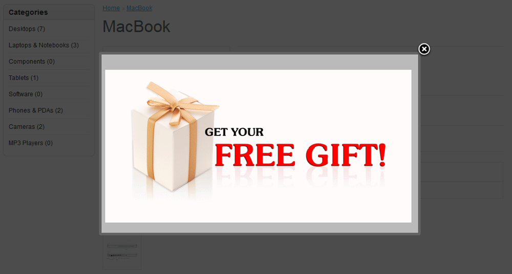 Custom Content Popup at Product Page for OpenCart - 7