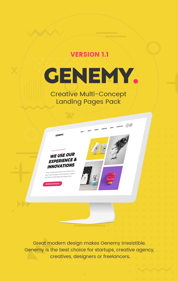 Genemy - Creative Multi Concept Landing Pages Pack With Page Builder - 2