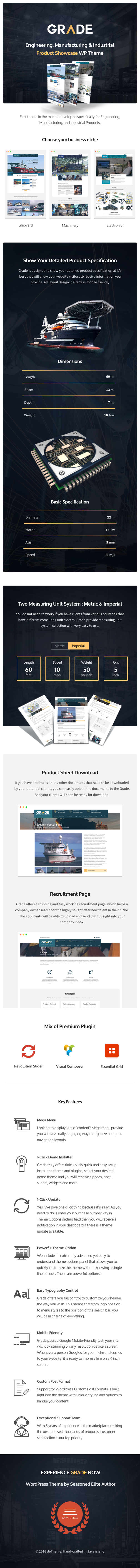 Grade - Engineering, Manufacturing & Industrial Product Showcase WP Theme - 1