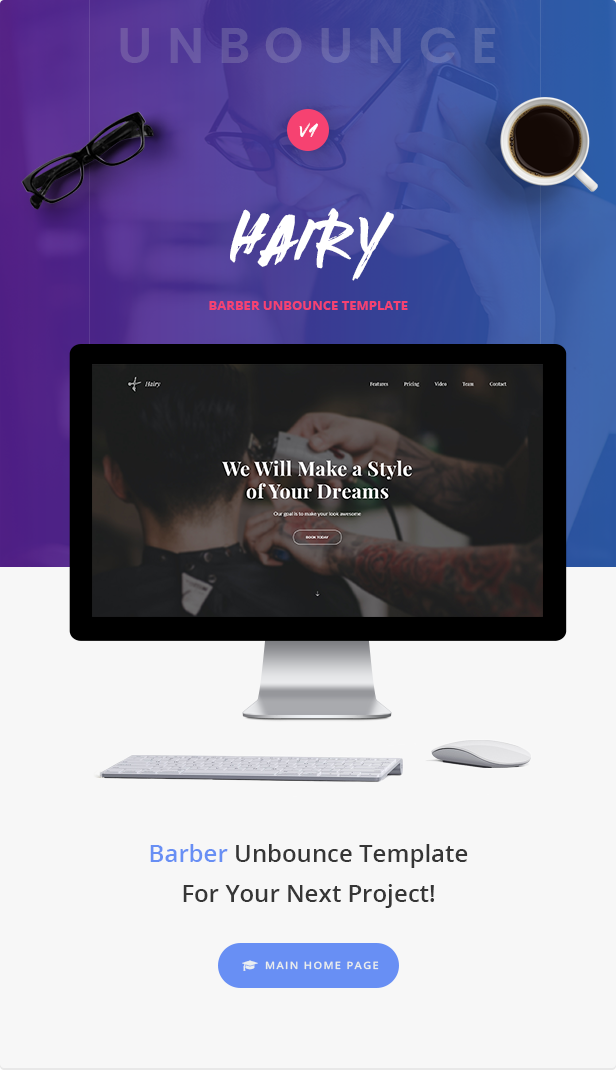 Hairy - Barber Unbounce Template - 1