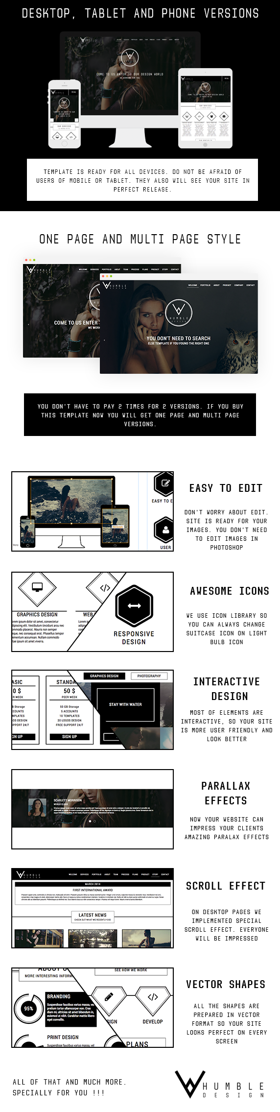 Humble - One Page & Multi Page Modern Muse Template - 3