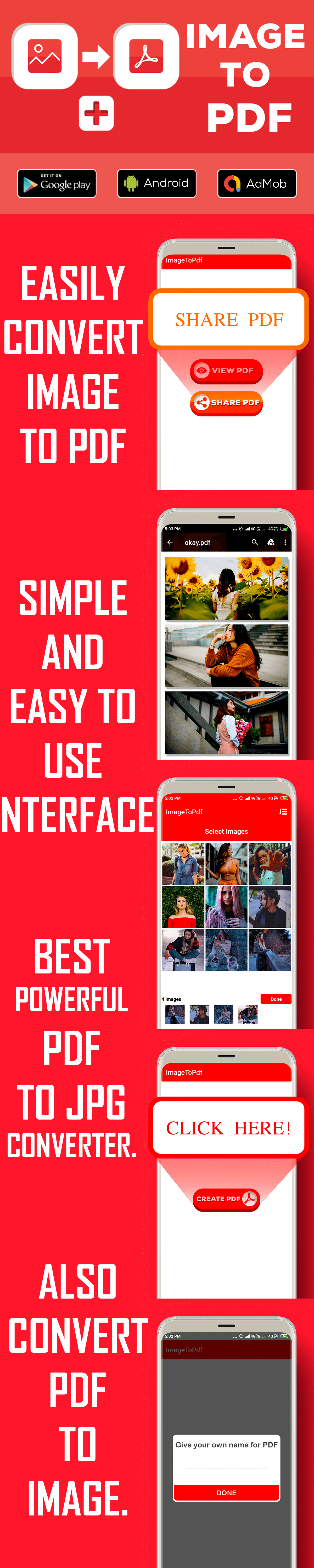 Image To PDF Converter + Android Mobile App+Admob Ads Full Application - 1