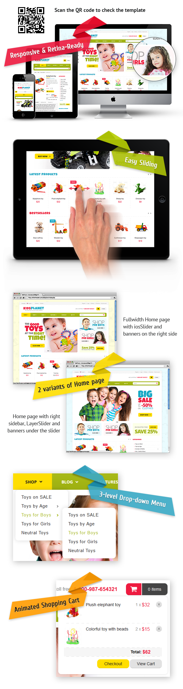 Kids Planet - Responsive Ecommerce/Blog HTML Theme - 1