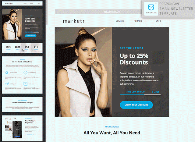 Marketr - Responsive Email Set - 2