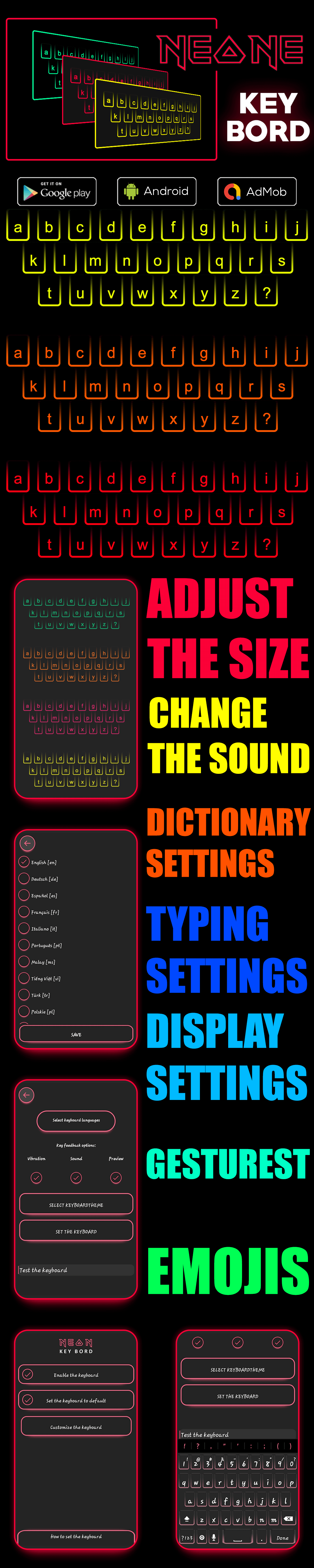 Neon Keyboard Theme | Smart Neon keyboard | Android app |Admob ads - 1