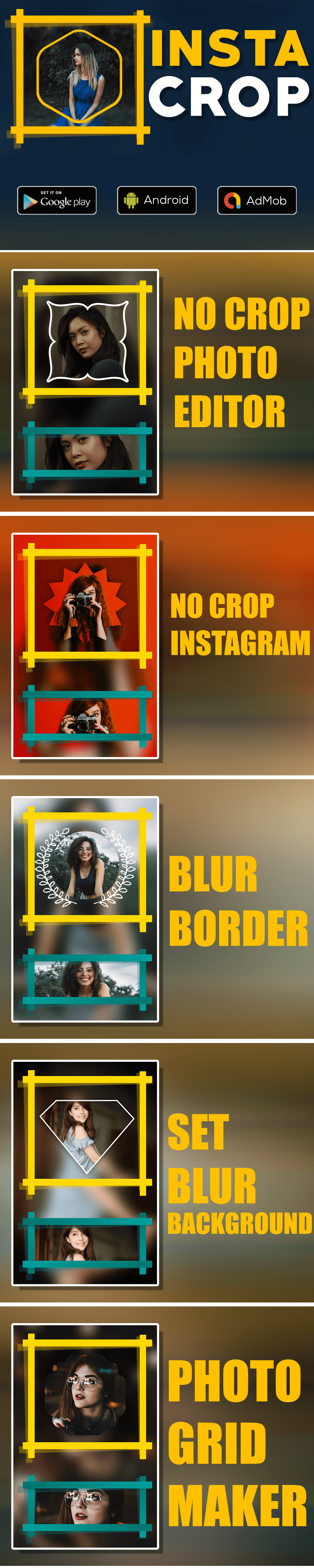 No Crop & Square for Instagram | Android App - 1