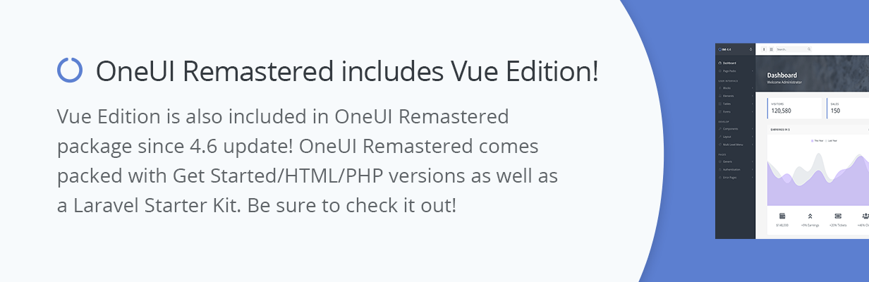OneUI Vue Edition - Vuejs Admin Dashboard Template - 5