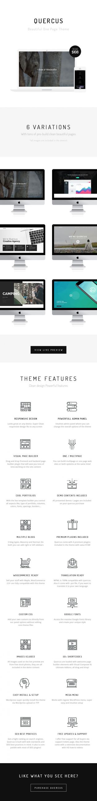 Quercus - Responsive One Page WordPress Theme - 1