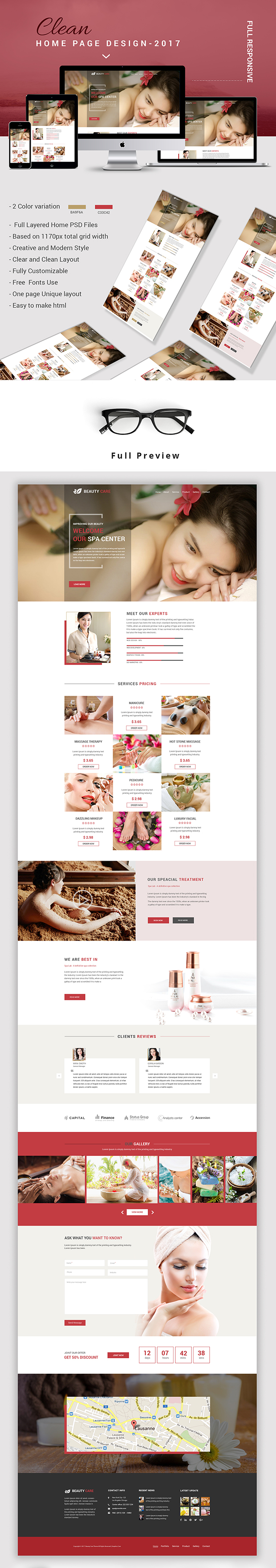 Spa Care - Spa, Salon, Beauty PSD Template - 1