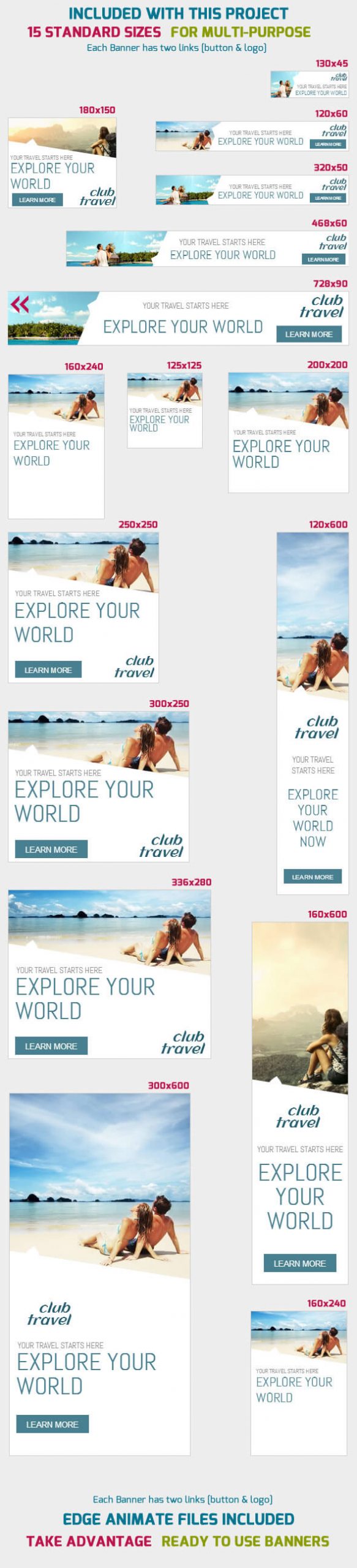 Travel Banner Set - 15 Sizes - 1