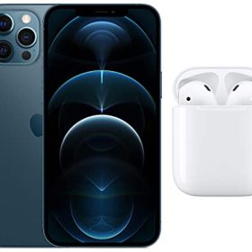 New Apple iPhone 12 Pro Max (512GB) - Pacific Blue with AirPods with Charging Case