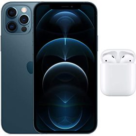 New Apple iPhone 12 Pro (256GB) - Pacific Blue with AirPods with Charging Case