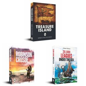 Treasure Island+Robinson Crusoe+20,000 Leagues Under the Sea(Set of 3books)