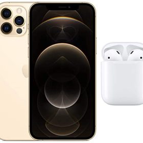 New Apple iPhone 12 Pro (128GB) - Gold with AirPods with Charging Case