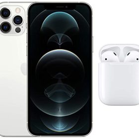 New Apple iPhone 12 Pro (512GB) - Silver with AirPods with Charging Case