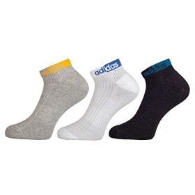 Adidas Men's Low Cut Cotton Blend Socks (Pack Of 3) (AD-0281 Light Grey Mel/Anthra Mel/White_Multicolor)