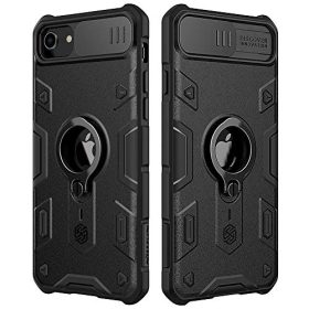 Nillkin Armor iPhone SE/iPhone 8/iPhone 7 Case, [Built-in Kickstand and Camera Lens Protector] Shockproof Hard PC Back & Soft Silicone Bumper Hybrid Cover Phone Case for iPhone SE 2nd 4.7''