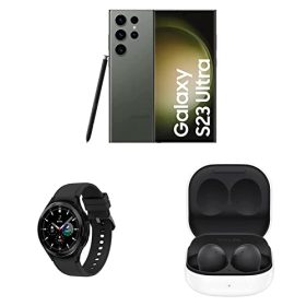 Samsung Galaxy S23 Ultra 5G (Green, 12GB, 512GB Storage) Galaxy Watch4 Classic Galaxy Buds 2