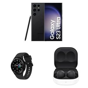 Samsung Galaxy S23 Ultra 5G (Phantom Black, 12GB, 512GB Storage) Galaxy Watch4 Classic Galaxy Buds 2