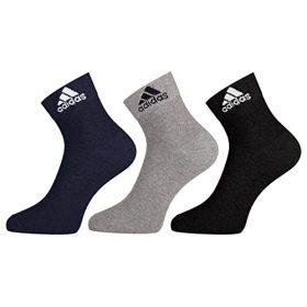 Adidas Original Flat Knit Ankle Cotton Socks - 3 Pairs (6N) (AD-203) (Col Navy/Grey Mel/Black)