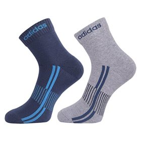 Adidas Original Heel & Toe Terry Ankle Cotton Socks - 2 Pairs (4N) (AD-0826) (Lt Grey Mel/Wonder Steel)