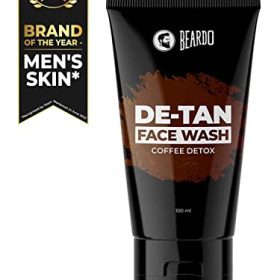 BEARDO De-Tan Face Wash For Men, 100ml | Reduces Tan For Glowing Complexion | Coffee Facewash | Dark Spot Reduction | Tan Removal Face Wash Men