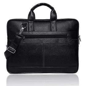 Bagneeds Men's Black Synthetic Leather Briefcase Best Laptop Messenger Bag Satchel for Men