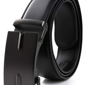 CONTACTS Men's Genuine Leather Auto Lock Buckle Belt