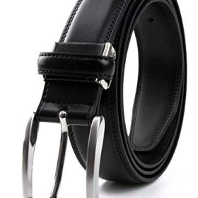 CONTACTS Men's Genuine Leather Pin Buckle Belt | Leather Belt for Men