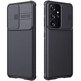 CloudValley Samsung Galaxy S21 Ultra Case with Camera Cover, Full-Body Protective & Slim Fit, Camera Protection PC Case Only for Samsung Galaxy S21 Ultra 5G 6.8 inches (2021 Release), Black