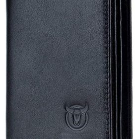 Contacts Men's Genuine Leather RFID Blocking Large Capacity Wallet | Bifold Wallet for Men (Black)