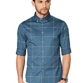 Dennis Lingo Men's Checkered Button Down Slim Fit Cotton Casual Shirt