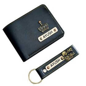 Dream Gift GLORE Your Name Leather Customized Men's Wallet with Key Chain, Gifts, Personalized Gifts, Personalized Accessories, Wallets & Covers