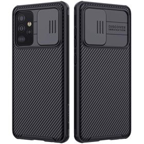 Galaxy A72 Case with Camera Cover,Galaxy A72 (2021) Slim Fit Thin Polycarbonate Protective Shockproof Cover with Slide Camera Cover, Upgraded Case for Samsung Galaxy A72 (Black) (Black)