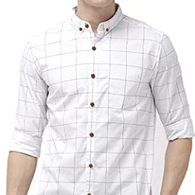 IndoPrimo Men's Cotton Casual Shirt for Men Full Sleeves