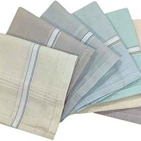 Kuber Industries Cotton Premium Collection Handkerchiefs for Men (Light Colour) - Set of 6