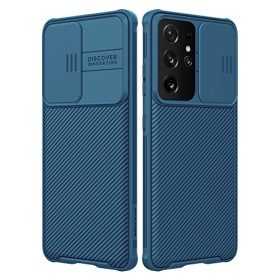 Nillkin CamShield Pro TPU Slide Camera Cover, Slim Protective Ultra Phone Bumper Case for Samsung Galaxy S21 6.8 Inches 5G 2021 (Blue)