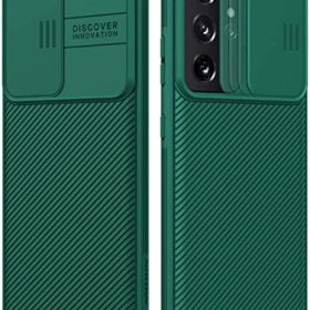 Nillkin Case for Samsung Galaxy S21 Ultra S 21 Ultra (6.8" Inch) CamShield Pro Slider Camera Close & Open Double Layered Protection TPU + PC Dark Green