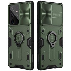 Nillkin Samsung Galaxy S21 Plus Case, CamShield Armor Slim S21 Plus Protective Cover Case with Camera Protector Hard PC Anti-Scratch Phone Case for Galaxy S21 Plus 6.7'' Dark Green