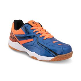 Nivia Men's Battledore Badminton Shoe for Mens (Blue/Orange) UK - 6