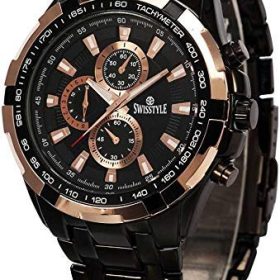 SWISSTYLE Anolog Black Dial Men's Watch-SS-GR06612-BLK-CH