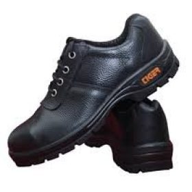 Tiger Men's Low Ankle Lorex Steel Toe Safety Shoes (Size 10 UK, Black, Leather) (Lorex_10)