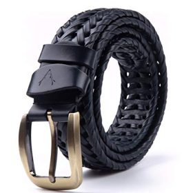 VOGARD Men's Genuine Braided Leather Belt (Free Size)