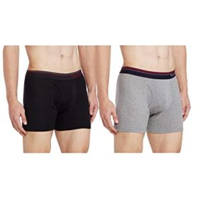 Van Heusen Men Boxer Briefs - 100% Combed Cotton - Pack of 2 - Anti Bacterial, Colour Fresh, Quick Dry