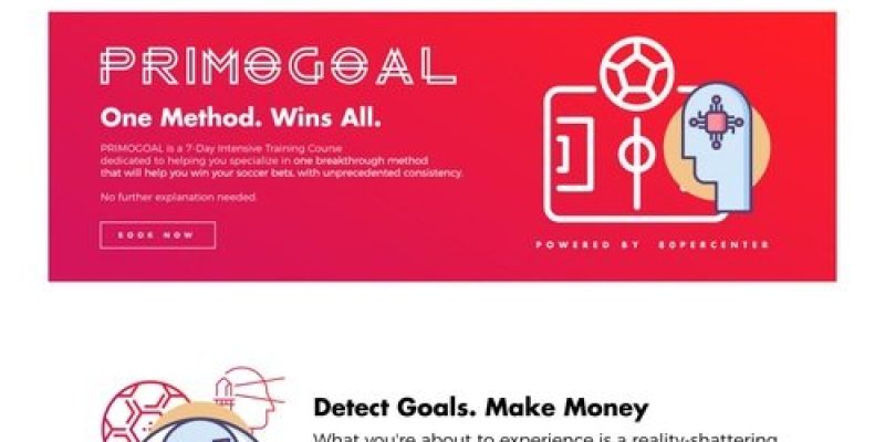 Primogoal – Laziest Soccer Betting System – Detect Goals, Earn Money